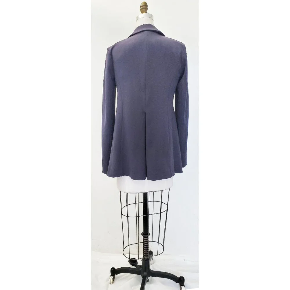 Sonia Speciale Womens Open Front Navy Gabardine Wool Blend Blazer Jacket